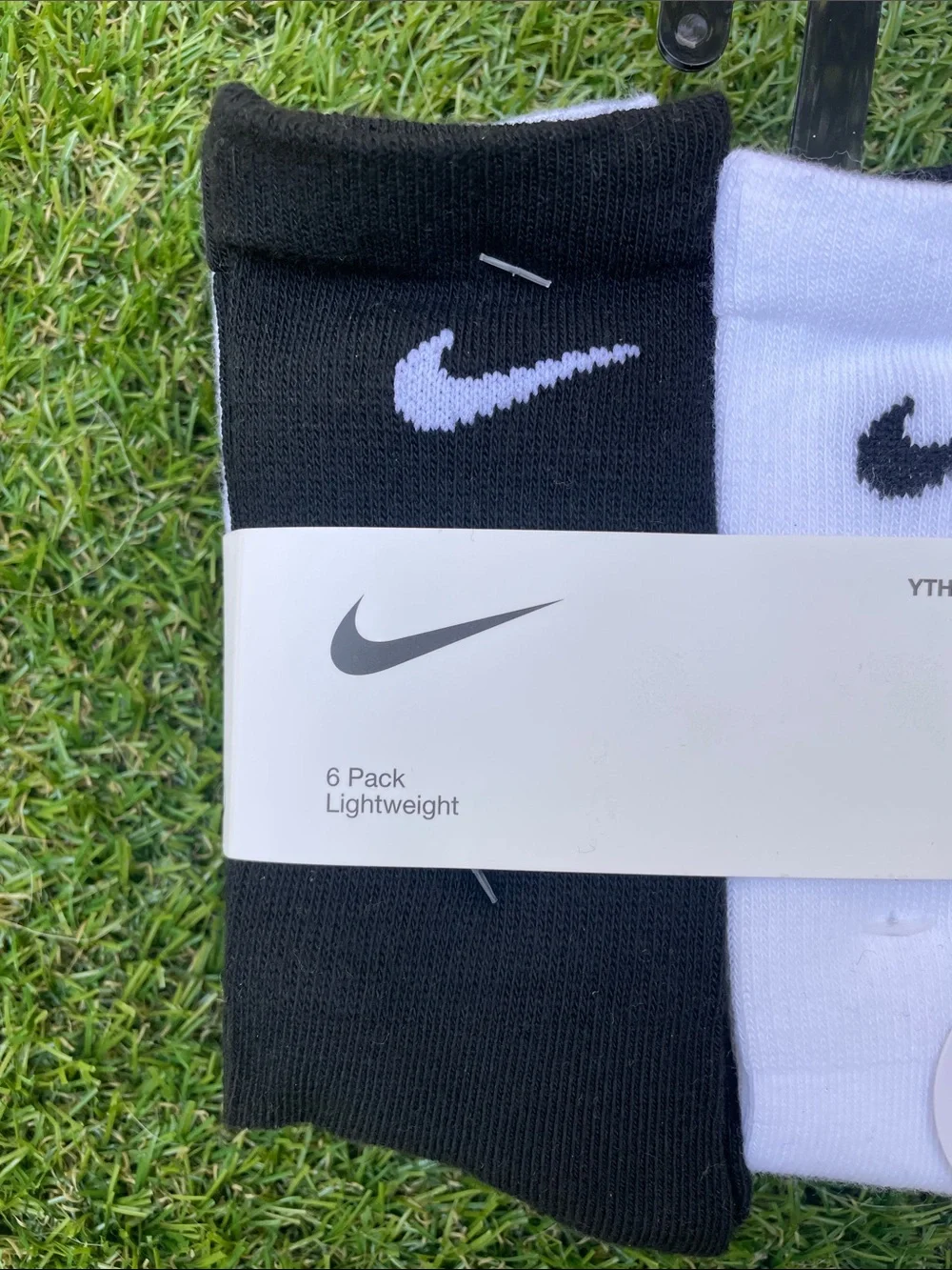 Nike Men’s Crew Socks 6-Pack - Black & White Swoosh